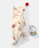 Baby Elk Velvet Warm Hooded Romper 59-90