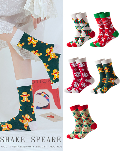 2021 New Autumn And Winter Trend Snowman Christmas Socks