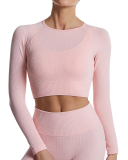Yoga Longsleeved Sports Tight-Fitting Solid Color Top S-L