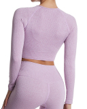 Yoga Longsleeved Sports Tight-Fitting Solid Color Top S-L