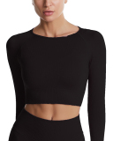 Yoga Longsleeved Sports Tight-Fitting Solid Color Top S-L