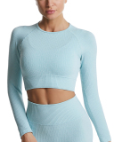 Yoga Longsleeved Sports Tight-Fitting Solid Color Top S-L