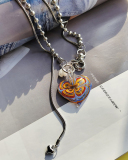 Lady Retro Layer Alloy Pearl Necklace 