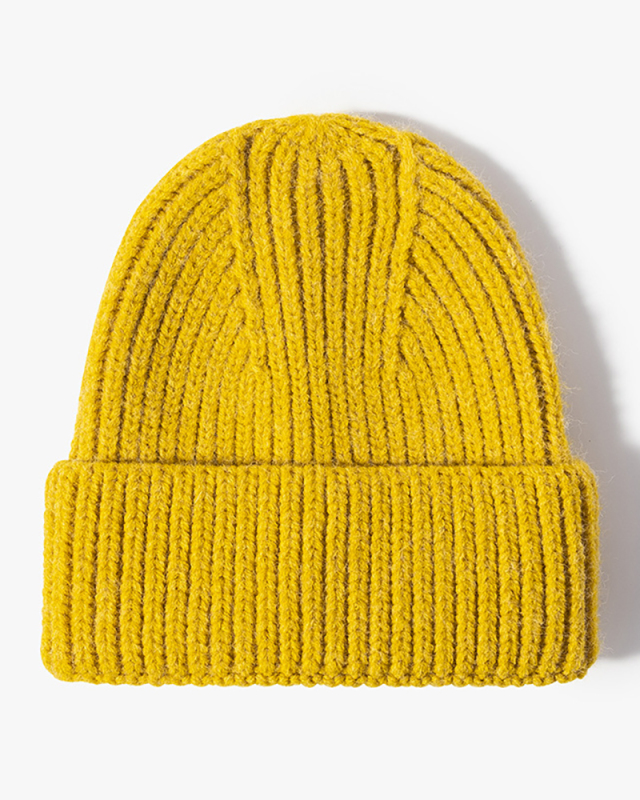Thick Warm Knitted Hat Casual Fashion Solid Color Woolen Hat One Size