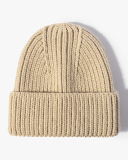 Thick Warm Knitted Hat Casual Fashion Solid Color Woolen Hat One Size