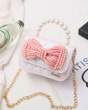 Fashion Girl's Chain Messenger Bag Personality Little Princess Style Shoulder Bag Mini Pearl Handbag Accessories Bag