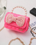 Fashion Girl's Chain Messenger Bag Personality Little Princess Style Shoulder Bag Mini Pearl Handbag Accessories Bag