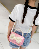 Fashion Girl's Chain Messenger Bag Personality Little Princess Style Shoulder Bag Mini Pearl Handbag Accessories Bag