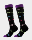 Girls Casual Outdoor Printing Stockings Blue Red 