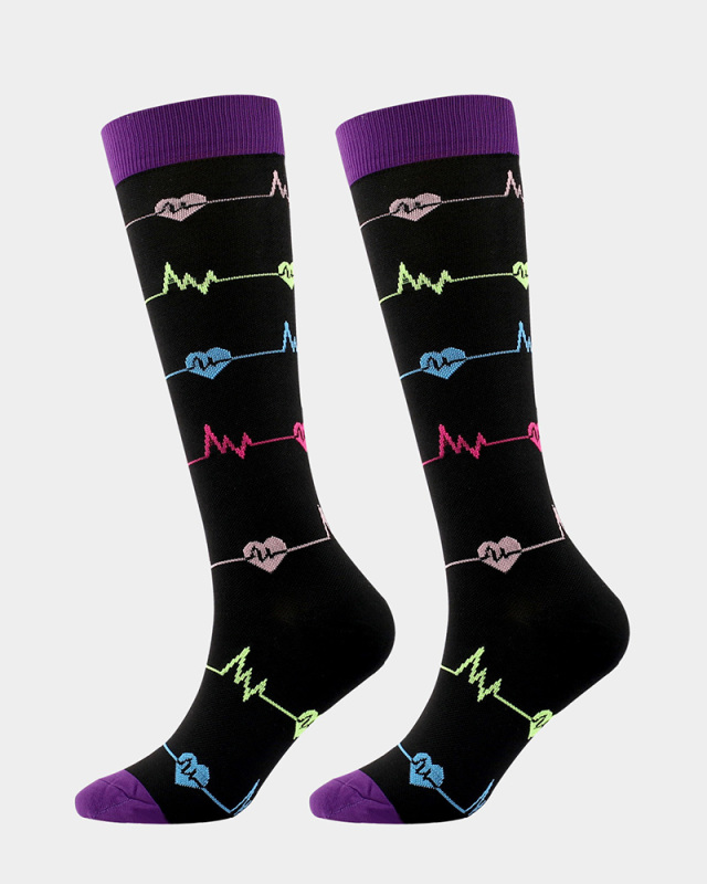 Girls Casual Outdoor Printing Stockings Blue Red 