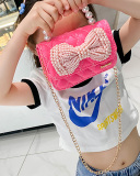 Fashion Girl's Chain Messenger Bag Personality Little Princess Style Shoulder Bag Mini Pearl Handbag Accessories Bag