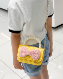 Fashion Girl's Chain Messenger Bag Personality Little Princess Style Shoulder Bag Mini Pearl Handbag Accessories Bag