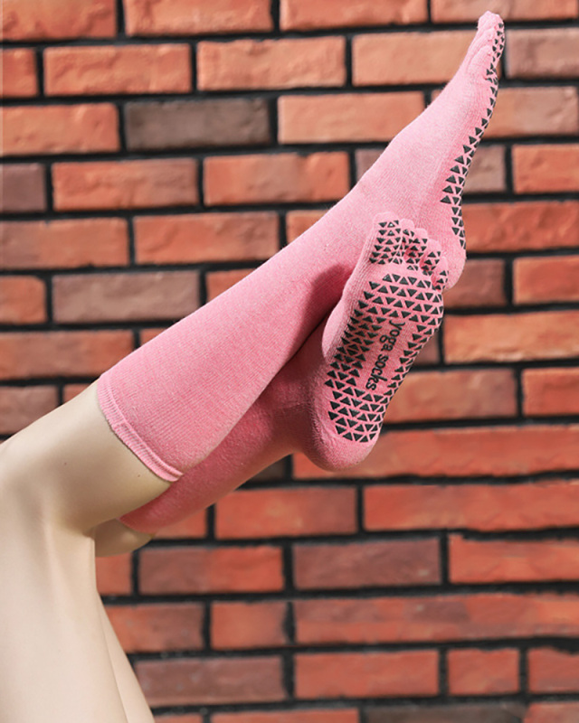 Lady Solid Color Non-Slip Sexy Stocking Black Pink Gray Pink One Size