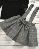 Children's Plaid Cute Lace Strap Grid Comfy Dress