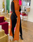 Sexy Sleeveless High Neck Two Side Hollow Out Fashion Casual Dresses Club Wear Red Gray Green Apricot Blue Orange One Size
