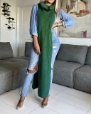 Sexy Sleeveless High Neck Two Side Hollow Out Fashion Casual Dresses Club Wear Red Gray Green Apricot Blue Orange One Size