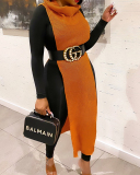 Sexy Sleeveless High Neck Two Side Hollow Out Fashion Casual Dresses Club Wear Red Gray Green Apricot Blue Orange One Size