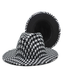 Fashion New Men's Pattern Printing Woolen Jazz Top Hat One Size