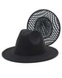 Fashion New Men's Pattern Printing Woolen Jazz Top Hat One Size