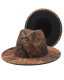 Fashion New Men's Pattern Printing Woolen Jazz Top Hat One Size