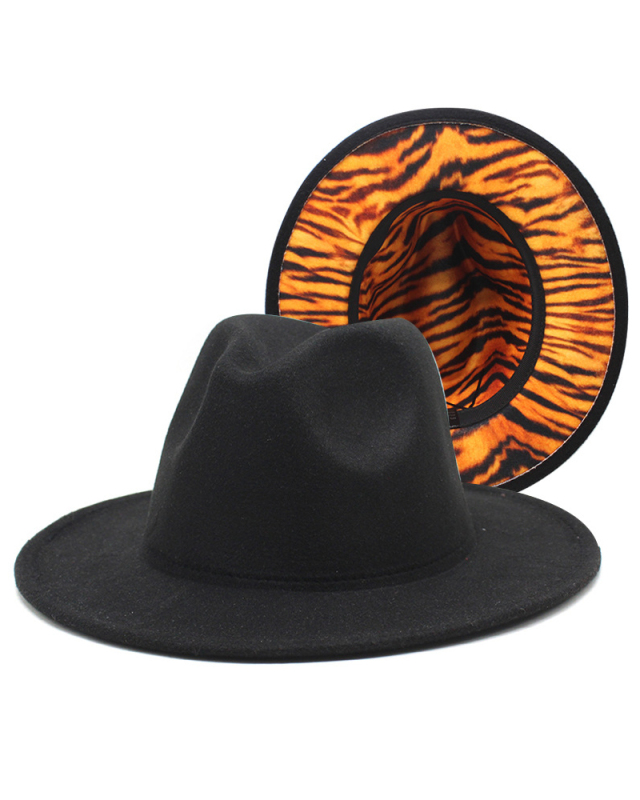 Fashion New Men's Pattern Printing Woolen Jazz Top Hat One Size