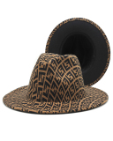 Fashion New Men's Pattern Printing Woolen Jazz Top Hat One Size