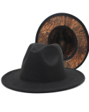 Fashion New Men's Pattern Printing Woolen Jazz Top Hat One Size