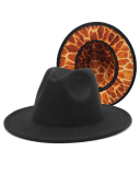 Fashion New Men's Pattern Printing Woolen Jazz Top Hat One Size