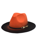 Fashion New Woolen Jazz Gradient Color Top Hat Trendy Hat One Size