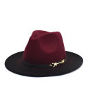 Fashion New Woolen Jazz Gradient Color Top Hat Trendy Hat One Size