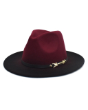 Fashion New Woolen Jazz Gradient Color Top Hat Trendy Hat One Size