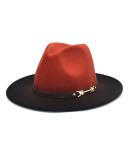 Fashion New Woolen Jazz Gradient Color Top Hat Trendy Hat One Size