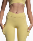 Ladies Fashion New Style Nude Fitness Bra Low Waist Sports Pants Set S-L