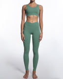 Ladies Fashion New Style Nude Fitness Bra Low Waist Sports Pants Set S-L