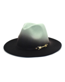 Fashion New Woolen Jazz Gradient Color Top Hat Trendy Hat One Size
