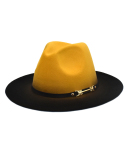 Fashion New Woolen Jazz Gradient Color Top Hat Trendy Hat One Size