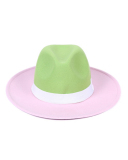 Lady Colorblock Winter Hat Green Red Brown One Size