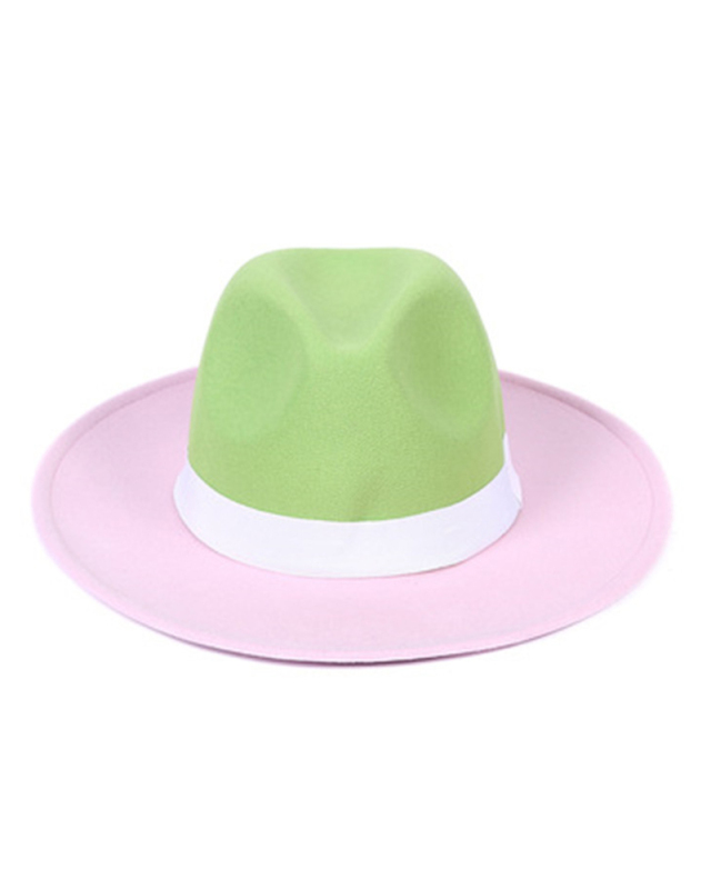 Lady Colorblock Winter Hat Green Red Brown One Size