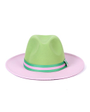 Lady Colorblock Winter Hat Green Red Brown One Size