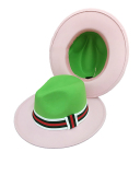 Lady Colorblock Winter Hat Green Red Brown One Size