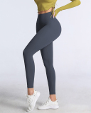  Ladies Fashion New Nude Stretch Sports Plus Velvet Elastic Tight Running Training Fitness Pants S-L