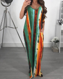 Women Strap Sleeveless Striped Casual Maxi Dresses Pink Orange Green Navy Blue S-2XL