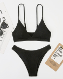 Women's Split Two-Piece Solid Color Comfy Fabric Bikini S-L