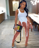Women Faux Leather Zipper Pants Skinny Leggings S-XXL