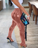 Women Faux Leather Zipper Pants Skinny Leggings S-XXL