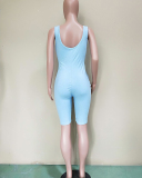 Solid Color Sports Wear Women Sleeveless Rompers Pink Gray Blue S-XL