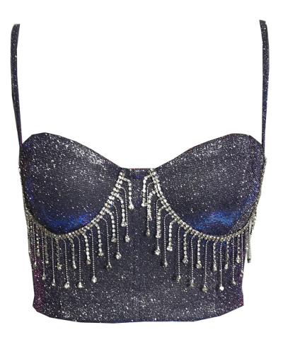 Ladies Fashion Camisole Sexy Nightclub Slim Fit Tassel Diamond Backless Tank Top  S-XL