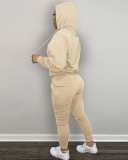 Women Long Sleeve Printed Hoodies Pants Sets Two Pieces Outfit Pink Red Gray Black Brown Khaki S-2XL