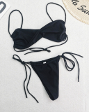 Women Strap Halter Neck Wrap Tie Side String Two-piece Swimsuit S-L