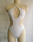 Hot Sale Sexy Hollow Out Criss Cross High Cut High Waist Women One-piece Swimsuit White Black Yellow Blue S-4XL Plus Size Bikini